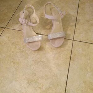 Light pink wedges with rhinstones